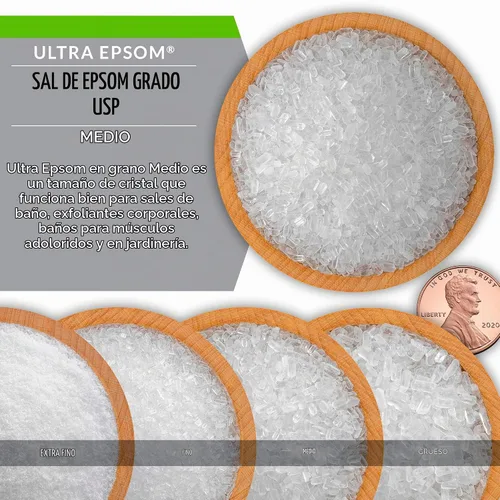 Vista 6 de SaltWorks Ultra Epsom - Sal de baño premium, grano medio, bolsa de 2 libras