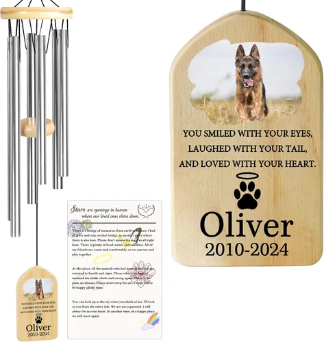 Vista 18 de Jocidea - Campanillas de viento personalizadas para gatos en memoria de gato, regalo por pérdida de gato, regalo de condolencia de mascota, regalo