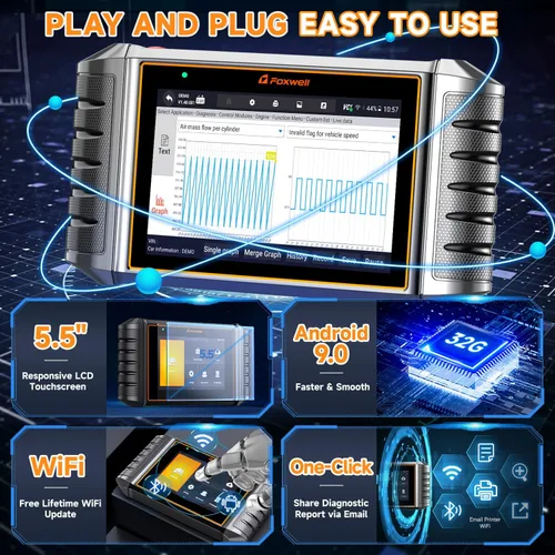 Vista 8 de FOXWELL NT726 - Herramienta de escaneo bidireccional 2026, herramienta de diagnóstico de escáner OBD2 para todos los sistemas, lector de códigos