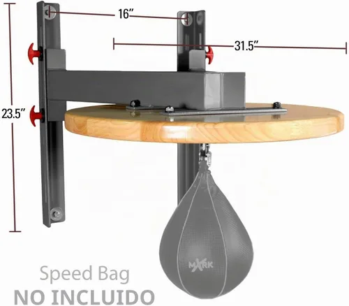 Vista 4 de XMARK Plataforma profesional de bolsa de velocidad ajustable, boxeo de montaje en pared y tablero de bolsa de velocidad MMA para entrenamiento