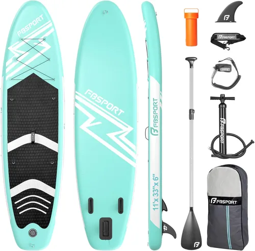 Vista 20 de FBSPORT Tabla de remo de pie prémium de 11 pies, tabla de yoga con accesorios de SUP y bolsa de transporte, amplia posición, control de surf