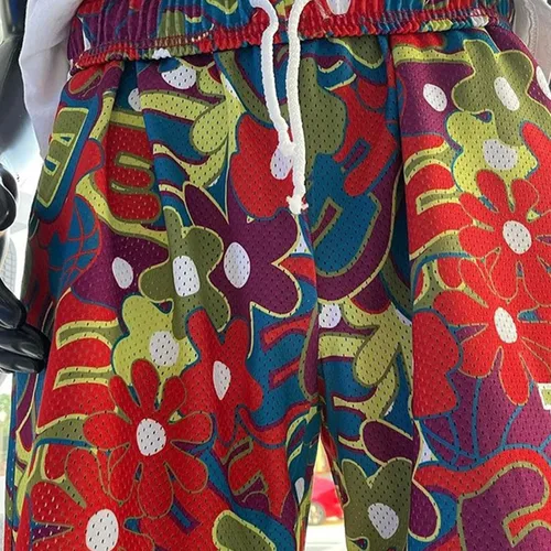 Vista 7 de Pantalones cortos de moda para hombres y mujeres de malla de secado rápido cintura elástica pantalones cortos casuales pantalones deportivos de playa