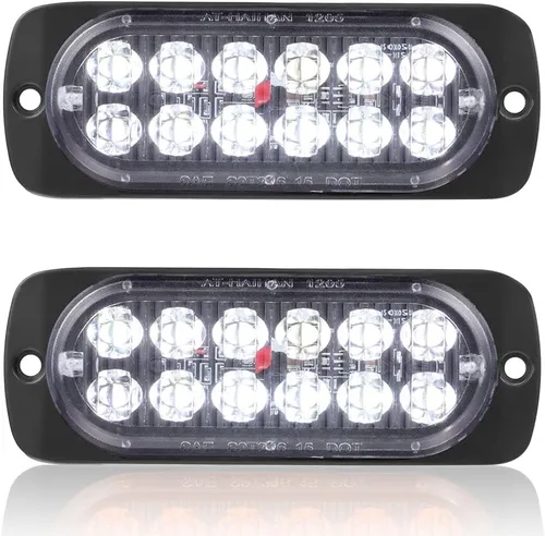 Vista 13 de Paquete de 2 luces LED ámbar de aluminio para remolque, señal de giro, freno de estacionamiento, luces de montaje en superficie impermeables