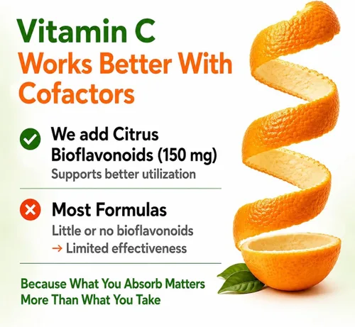Vista 7 de Vitamina C natural de cereza de acerola orgánica, alta absorción, con bioflavonoides de ajo, jengibre y cítricos, refuerzo del sistema inmunológico