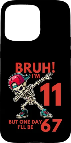 Vista 31 de Bruh I'm 11 But One-Day I'll Be 67 Retro 11th Birthday - Carcasa para iPhone 17