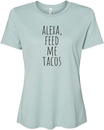 Vista 11 de Cute Women's Screen Printed Crew Neck Tee, Shirts With Sayings, Dusty Blue or Olive
