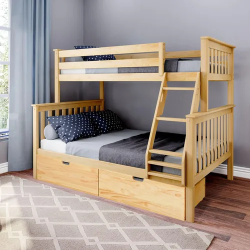 Vista 16 de Max & Lily - Litera, marco de cama individual sobre cama matrimonial para niños, color azul. Climb with Confidence, Sturdiness Redefined
