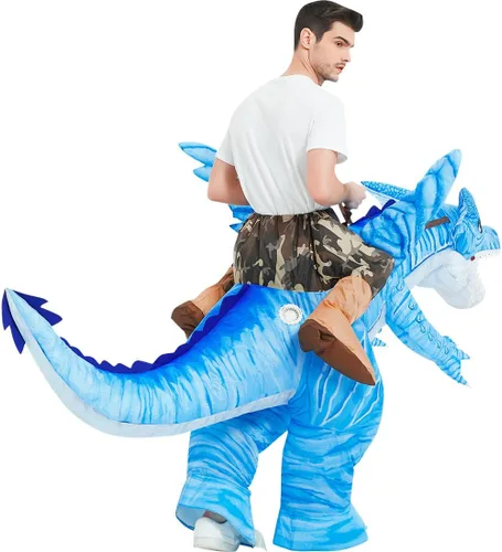 Vista 5 de GOOSH Disfraz inflable de dinosaurio para adultos, disfraz de Halloween para mujeres y hombres, divertido disfraz inflable para fiesta de Halloween