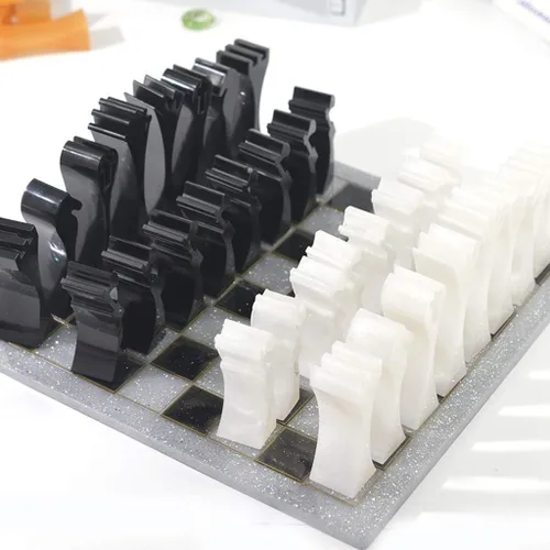 Vista 6 de 2 moldes de damas internacionales, piezas de ajedrez 3D, kit de moldes de fundición de resina para ajedrez y damas epoxi manualidades