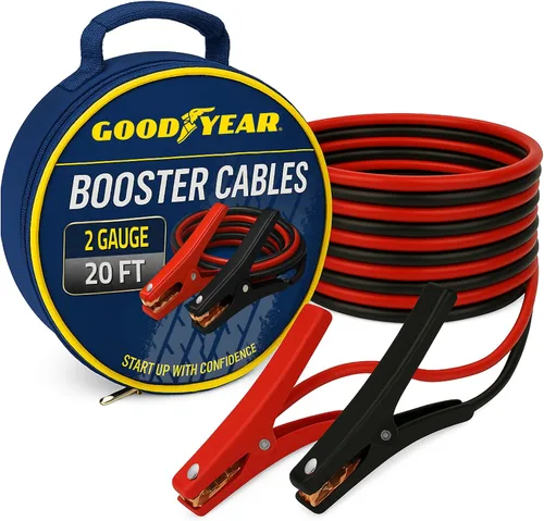 Vista 8 de GOODYEAR Cables de puente para trabajo pesado para batería de automóvil – Cables de refuerzo de calibre 2 de 16 pies con estuche de transporte