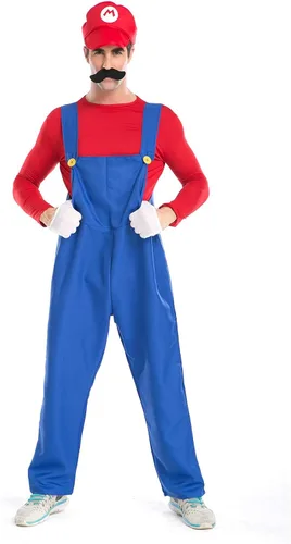Vista 2 de Super Mario CostumeMario Costume for Halloween Party Cosplay