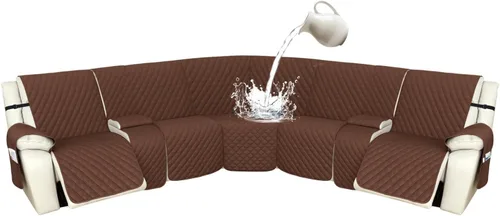 Vista 83 de Arfntevss Fundas de sofá modular reclinable, 100% impermeable, en forma de L, para sillón reclinable en forma de L, funda seccional lavable