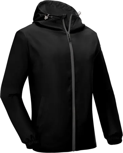 Vista 2 de Mapamyumco Men's Windbreaker Lightweight, Windproof Hooded Golf Jacket, Stretch Water-Resistant