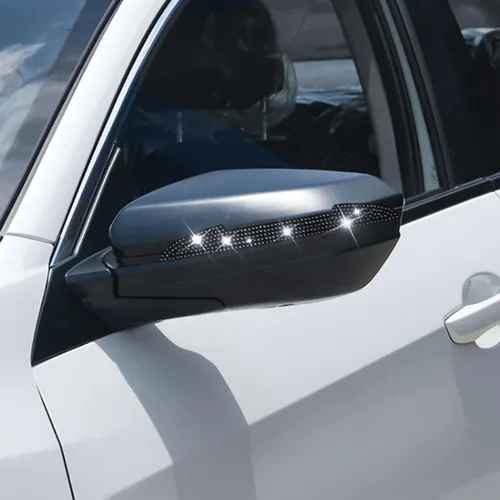 Vista 6 de 4 protectores de arañazos con diamantes de imitación para manija de puerta de auto, universales, para espejo retrovisor lateral, protector de borde