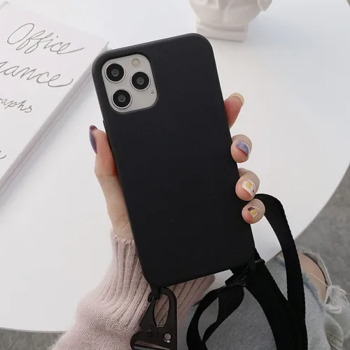 Vista 3 de Compatible con iPhone 6/7/8/SE2/SE3, funda de bandolera para teléfono con cordón, bonita funda de silicona suave con correa ajustable