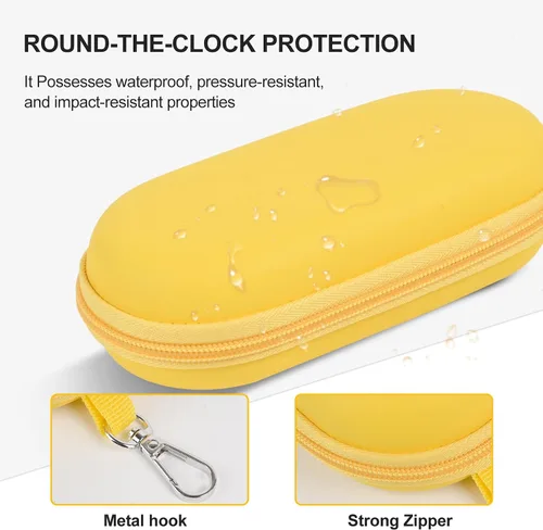 Vista 4 de Double Glasses Case,Dual Eyeglasses & Sunglasses Organizer with Clip Zipper Closure for Travel 2 Pairs Storage Box
