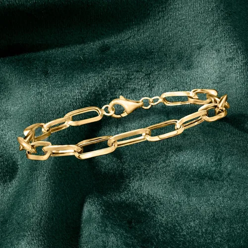 Vista 3 de Ross-Simons 10kt Yellow Gold Paper Clip Link Bracelet