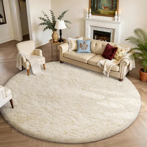 Vista 45 de Ophanie - Alfombras para sala de estar, antideslizante y suave, de felpa grandes y peludas para dormitorio, peludas para niños y niñas, decoración
