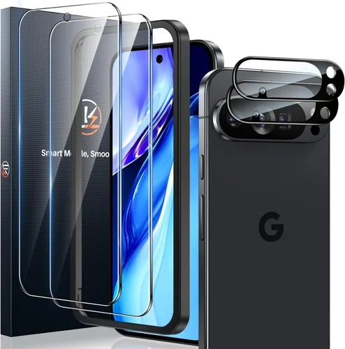 Vista 15 de LK Paquete de 2 protectores de pantalla para Google Pixel 8 con 2 protectores de lente de cámara, protector de pantalla de vidrio templado