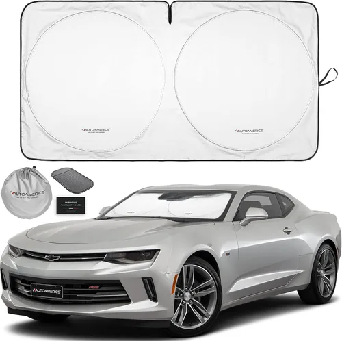 Vista 46 de Parasol de Parabrisas de Una Pieza - Parasol Cromado Líquido Plegable para Ventana Delantera de Auto para Carros SUV Camión - Protector Visor