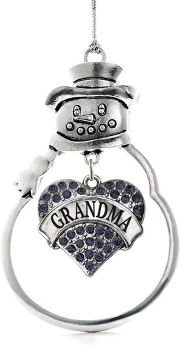 Vista 51 de Inspired Silver - Fuerza Aérea - Adorno de Navidad plateado - Adorno de árbol de Navidad con colgante de corazón azul con circonita cúbica