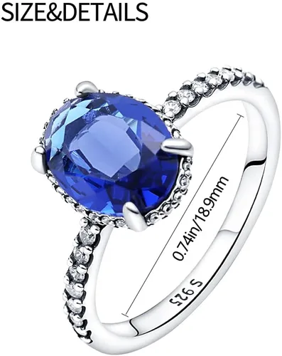 Vista 2 de KUNSIR Lindos y delicados anillos de plata de ley 925 para mujer, anillos delicados, anillos de piedras preciosas, joyería de boda, joyería