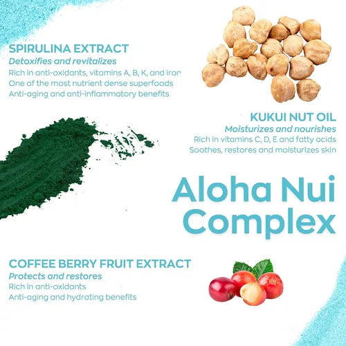 Vista 4 de Hanalei Makai Marine - Crema de gel hidratante facial, loción ligera no grasa para piel seca, una fórmula reafirmante hidratante, vegana sin