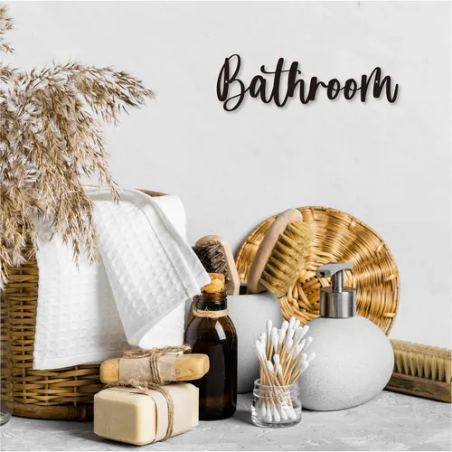 Vista 7 de Placa de metal para baño, decoración de pared, decoración de granja, para baño, vestidor