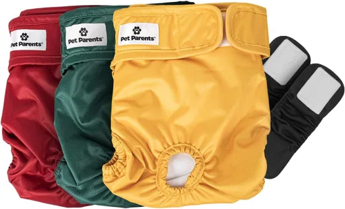 Vista 11 de [Usado] Pet Parents - Pañales lavables para perros (3 unidades), pañales duraderos y de alta calidad para machos y hembras