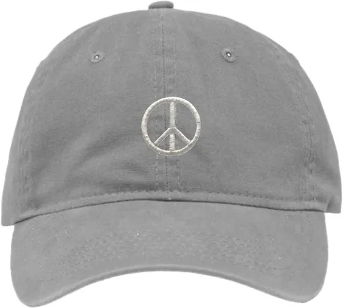 Vista 8 de Go All Out Sombrero de papá bordado con signo de paz para adultos Negro