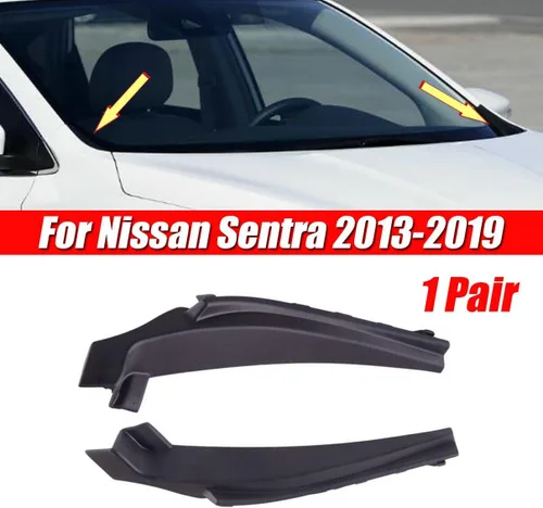 Vista 3 de Par de limpiaparabrisas delantero de coche cubierta de extensión lateral para Nissan Sentra 2013-2019 66894-3SG0A, 66895-3SG0A, cubierta