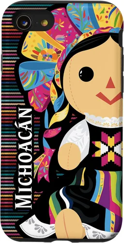 Vista 8 de Funda para iPhone 12 mini Michoacan Monita Muneca Maria de Trapo Mexicana