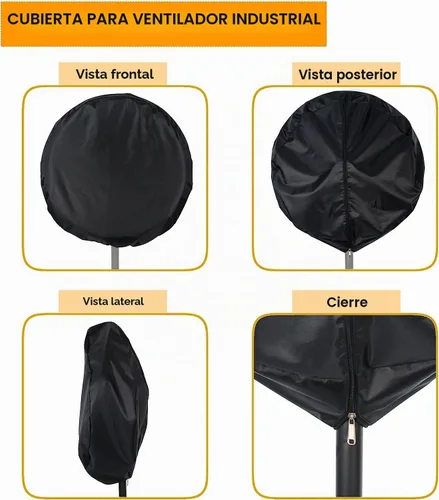 Vista 4 de Cubierta de ventilador – Fundas impermeables para ventilador exterior – Pedestal de pie grande exterior y cubierta de ventilador industrial