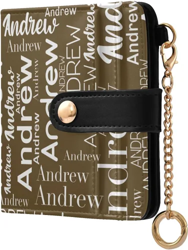 Vista 11 de Sinestour Custom Black pattern Small Wallet for Women RFID Blocking Leather Bifold Small Purse with Card Holder Zipper Coin Pocket ID Window