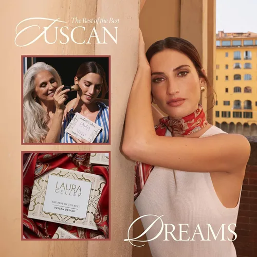 Vista 8 de LAURA GELLER NEW YORK Lo mejor de lo mejor paleta horneada - Sueños toscanos - Tamaño completo - Incluye bronceador, rubor, resaltador y 6 sombras