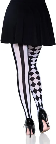 Vista 2 de Leg Avenue Mallas arlequín para mujer color blanconegro talla única BlancoNegro