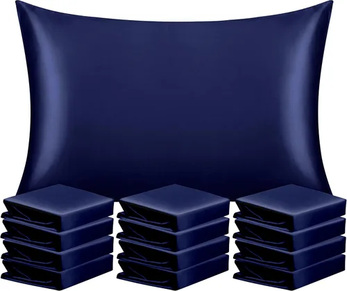 Vista 44 de NTBAY Paquete de 2 fundas de almohada estándar de satén para cabello y piel, lujosas y sedosas fundas de almohada con cierre de sobre, 20 x 26