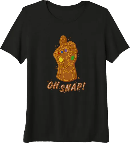 Vista 5 de Marvel Guante de pan de jengibre Oh Snap! Camiseta Holiday Premium Negro