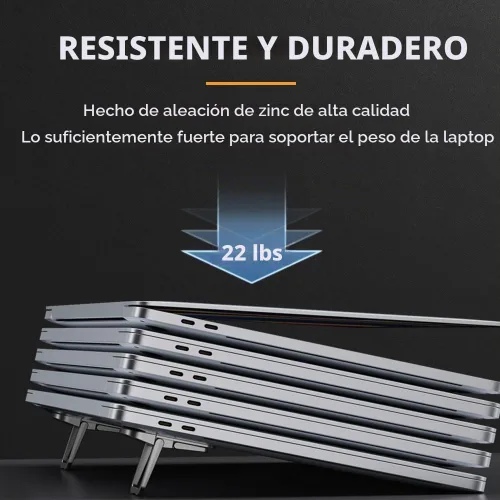 Vista 4 de Mini soporte plegable de aleación de zinc, 2 piezas, elevador de teclado de computadora portátil con 2 ángulos ajustables, soporte invisible Negro