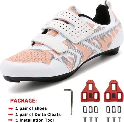 Vista 2 de ULTIANT Zapatos de ciclismo para hombre y mujer, compatibles con Peloton, zapatos de equitación para interiores, zapatos de bicicleta de carretera
