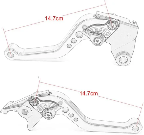 Vista 2 de Palanca de freno corta Palanca de embrague compatible con YAMAHA Fazer FZ-1 FZ-8 FZ-6 FZ-6R FZS600, aleación de aluminio CNC fabricada (negro)