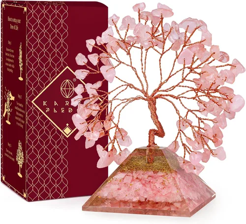 Vista 27 de Árbol de la vida de cristal para decoración del hogar y la oficina, regalos para mujeres, piedras curativas de amazonita de chakra, árbol bonsái