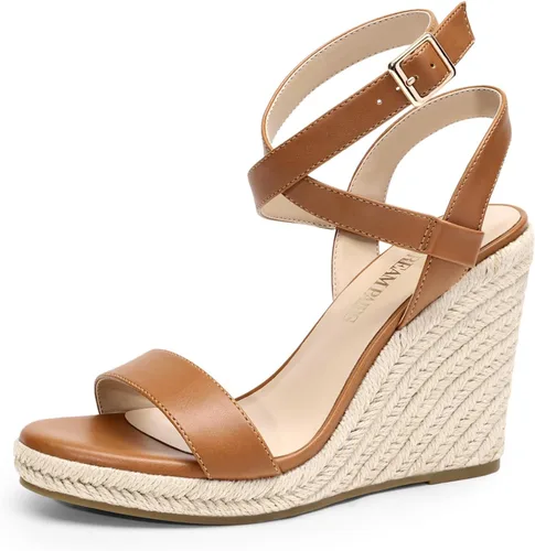 Vista 11 de DREAM PAIRS Sandalias de plataforma para mujer Negro PU