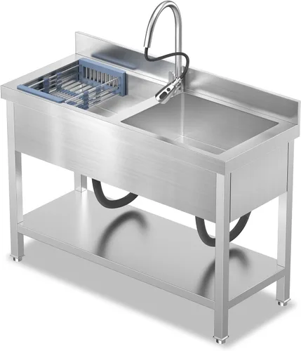 Vista 11 de 39in Large Capacity Stainless Steel Utility Sink with 2-Water Outlet Modes