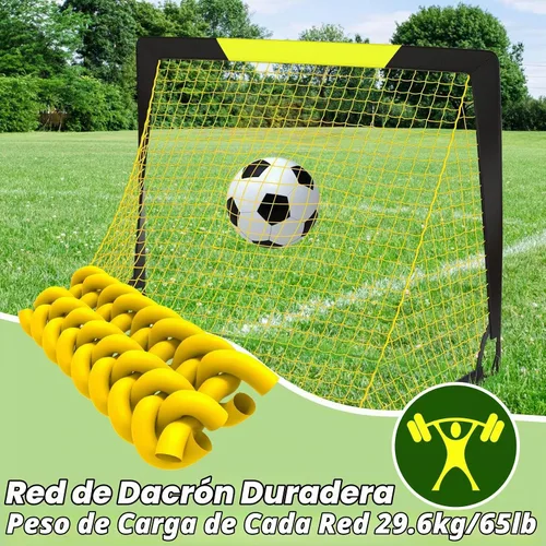 Vista 6 de Happy Jump Portable Soccer Goal 7x5 & 5x3.6 FT, Large-Frame Training Net Great for Kids Ages 6-14 Skill Development, Ideal for Backyard Park