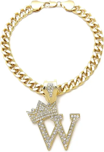 Vista 36 de Collar de cadena con letra inicial cubana para perro, collar de cadena para mascotas, gato, collar para cachorro (S, 25 cm)