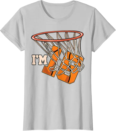 Vista 23 de Camiseta número 15 con temática de baloncesto para fiesta de cumpleaños, Negro, S