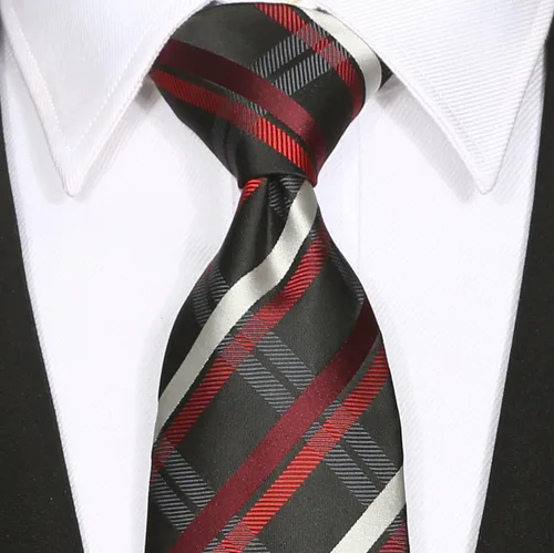 Vista 37 de KissTies Mens Checkered Tie Set Solid Color Festive Necktie + Pocket Square