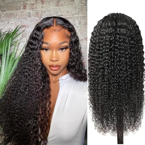 Vista 10 de Pelucas de cabello humano rizado estilo Bob de Forevermore, cierre 4x4 para mujeres, sin pegamento, 18 pulgadas, onda de agua, encaje frontal húmedo