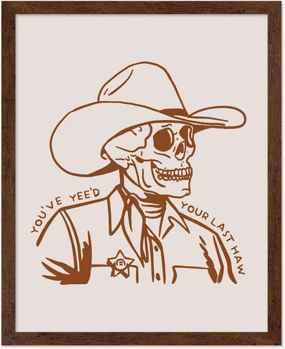 Vista 33 de Poster Master Póster de You've Yeed Your Last Haw - Impresión retro de vaquero marrón - Arte occidental - Arte moderno - Arte del salvaje oeste